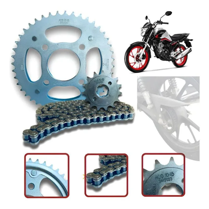 Kit Relaçao Cg Titan 160 Fan 160 Start Aço 1045 Com Inmetro
