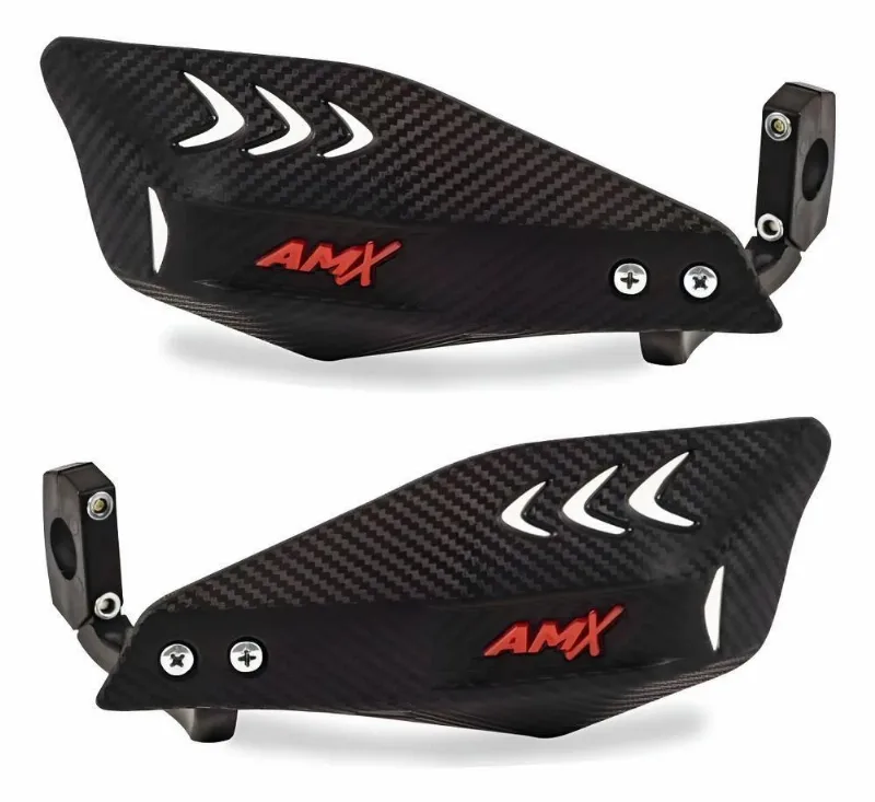 Protetor Mão Moto Amx Carbon Wing Universal - Preto/vermelho