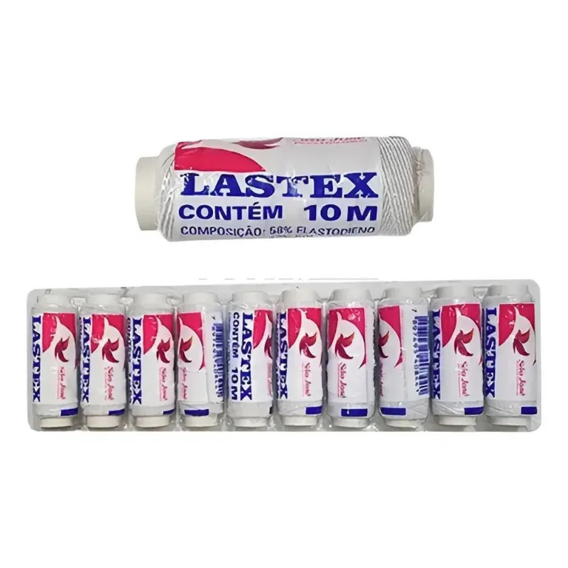 10 Rolos Fio Laxtex Elástico 10m São José 0,8mm Cor Branco D