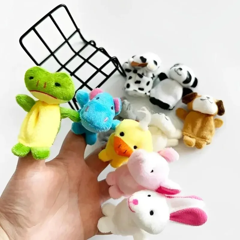 2x Fantoches Brinquedo Infantil Animais Mão Dedo - Kit 10 Pe