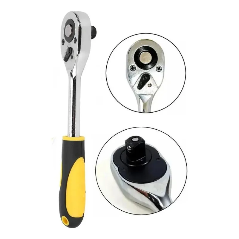 3x Chave Catraca Mfl Manual Reversivel 1/2 Polegada Cromo Va