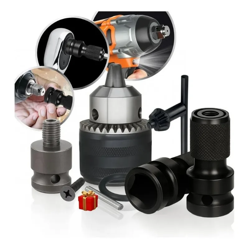 Kit Mandril Haste Soquete Adaptador Chave Impacto 1/2 - 1/4