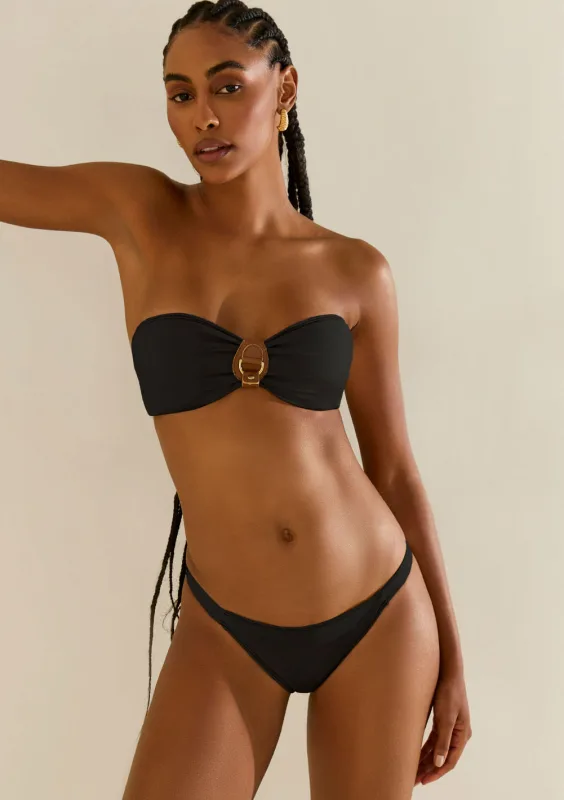 Biquíni Morena Rosa Tomara Que Caia Bojo Removível Calcinha Inteira Fina Preto - Morena Rosa - Linhas