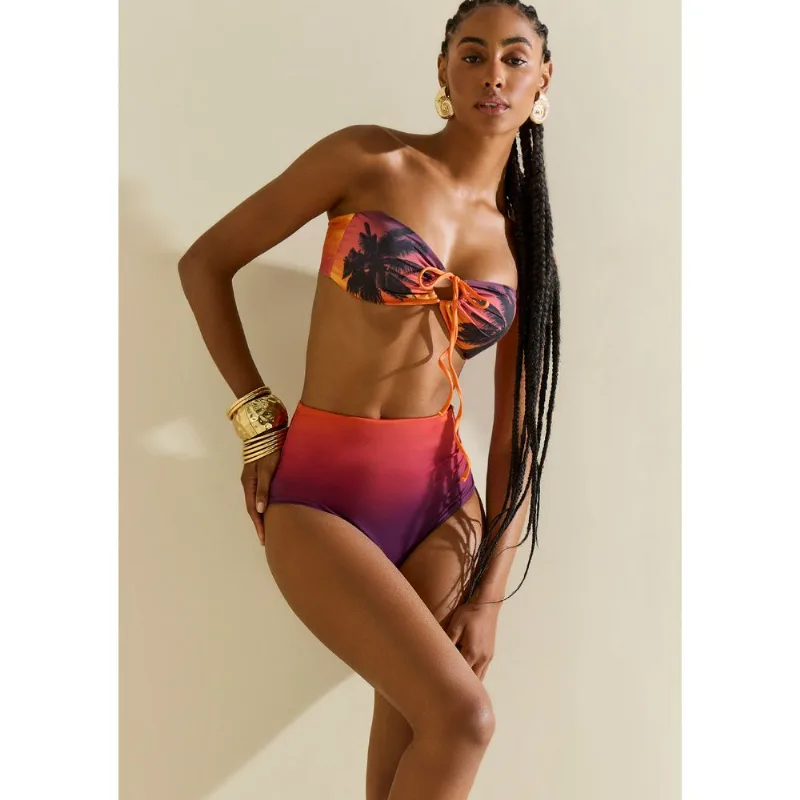 Biquíni Morena Rosa Tomara Que Caia Bojo Removível Calcinha Hot Pants Laranja P