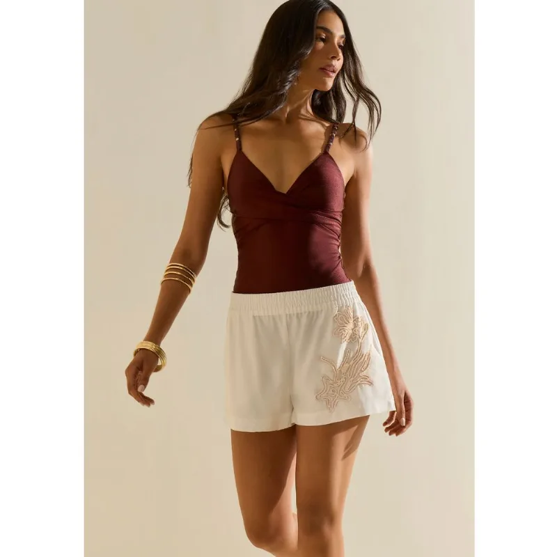 Shorts Morena Rosa Reto Média Off White G