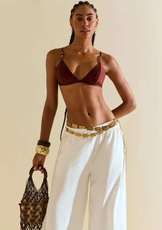 Calça Morena Rosa Reta Média Off White - Morena Rosa - Linhas