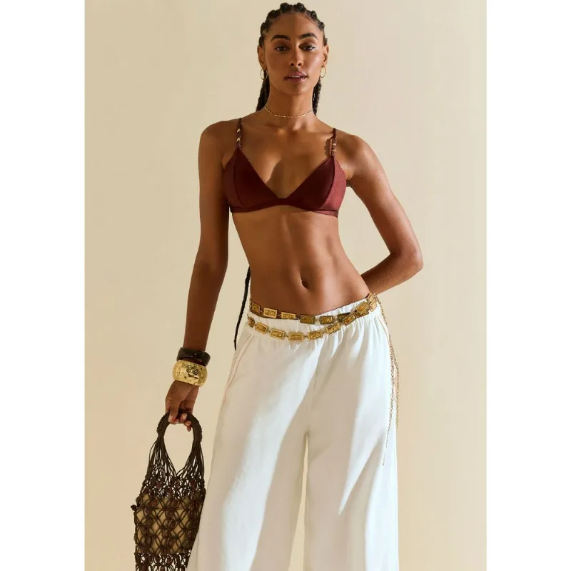 Calça Morena Rosa Reta Média Off White M