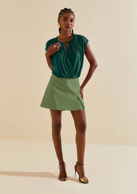 Shorts Morena Rosa Saia Ajustado Média Verde - Morena Rosa - Outlet