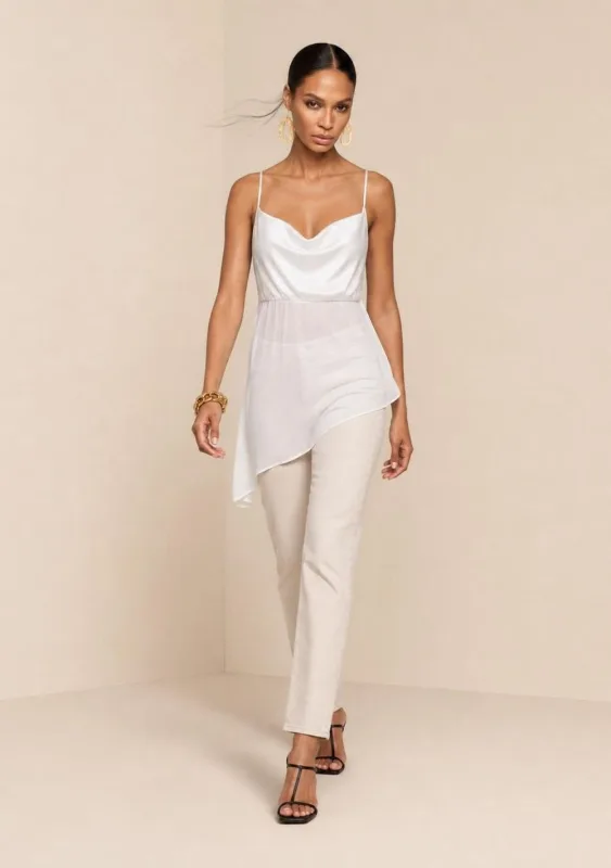 Regata Morena Rosa Solta Decote Quadrado Alongada Off White - Morena Rosa - Outlet