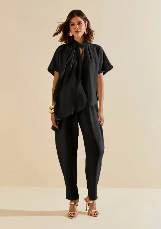 Calça Morena Rosa Reta Alta Preto - Morena Rosa