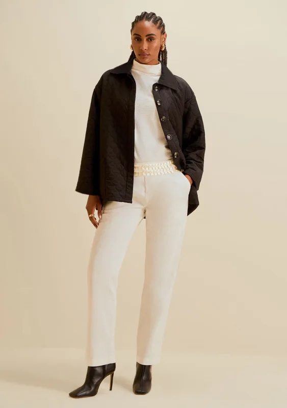 Calça Morena Rosa Reta Média Off White - Morena Rosa - Outlet