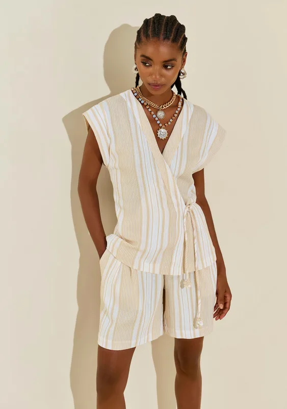 Colete Morena Rosa Ajustado Sem Manga Padrão Off White - Morena Rosa - Outlet
