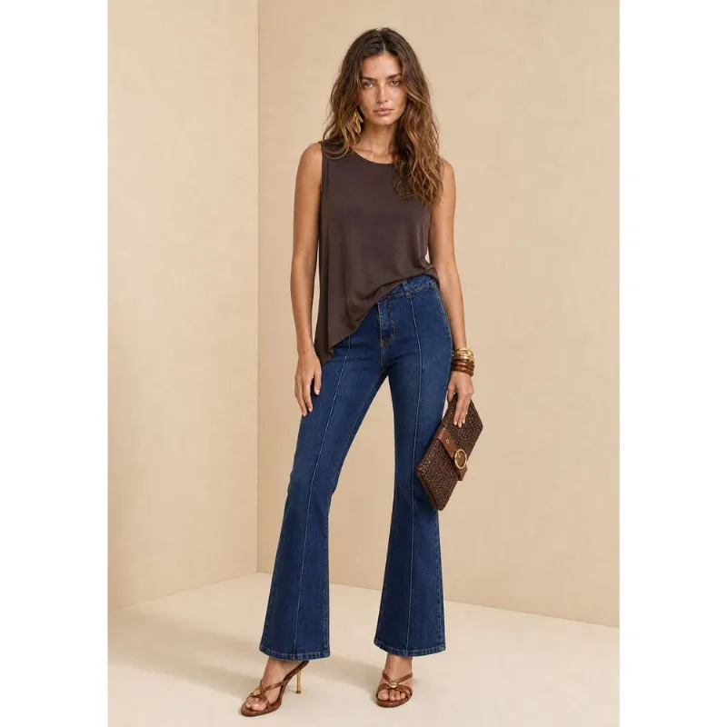 Calca Boot Cut Profundo Azul 36