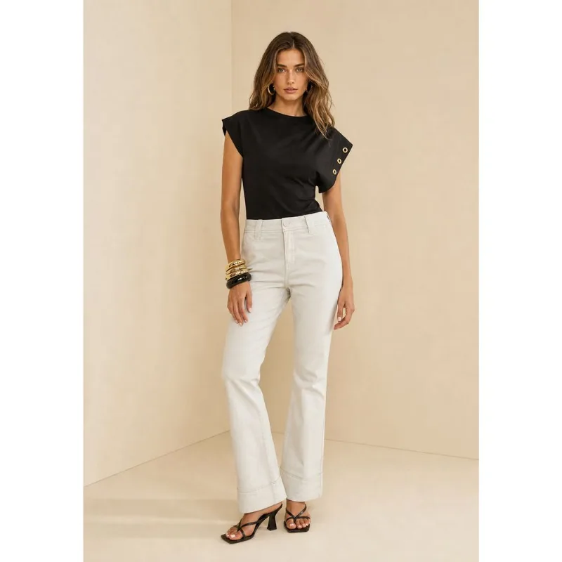 Calca Boot Cut Marfim Off White 34