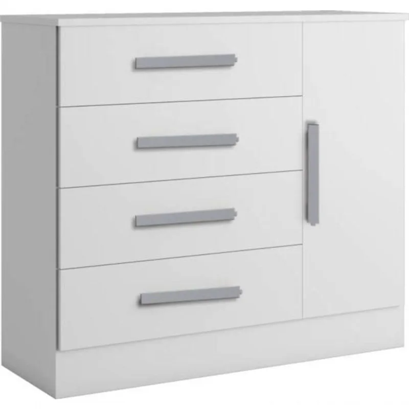 Cômoda Para Quarto 4 Gavetas Com Sapateira - Zeus Bianchi - OUTRAS - Móveis