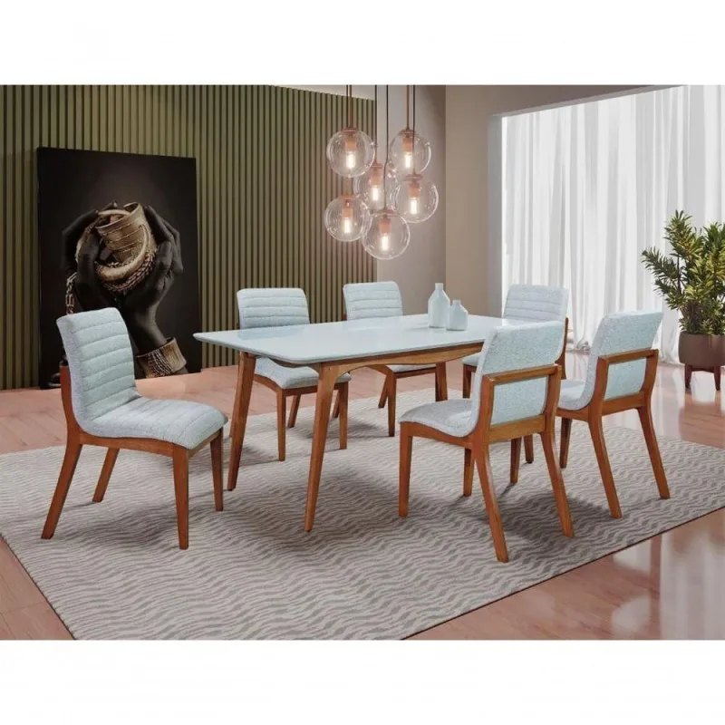 Sala De Jantar Completa Com 6 Cadeiras Madeira Maciça 1,80x0,90 Metros - Petra - Art Salas - OUTRAS - Móveis