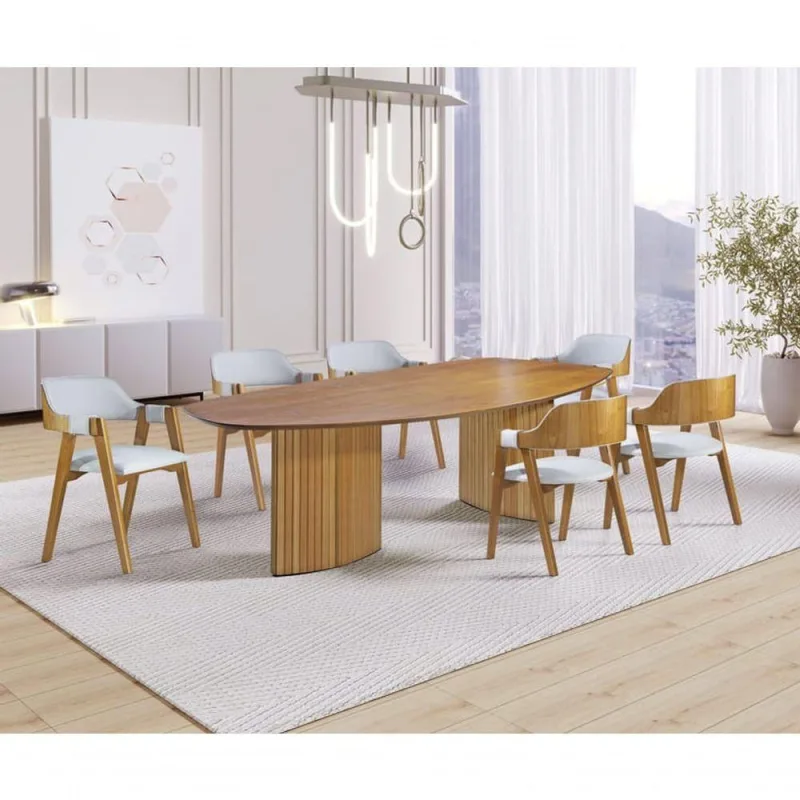 Sala De Jantar Orgânico 6 Cadeiras 2x1 Florença Art Salas - OUTRAS - Móveis