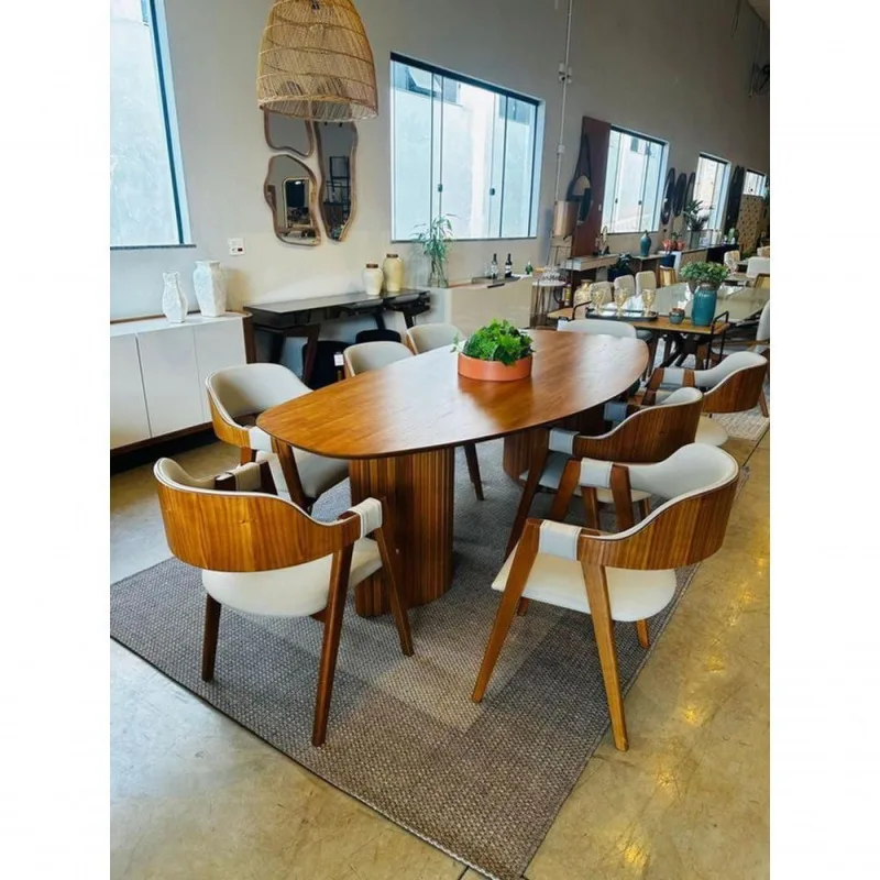Sala De Jantar Orgânico 8 Cadeiras Florença - Art Salas - OUTRAS - Móveis