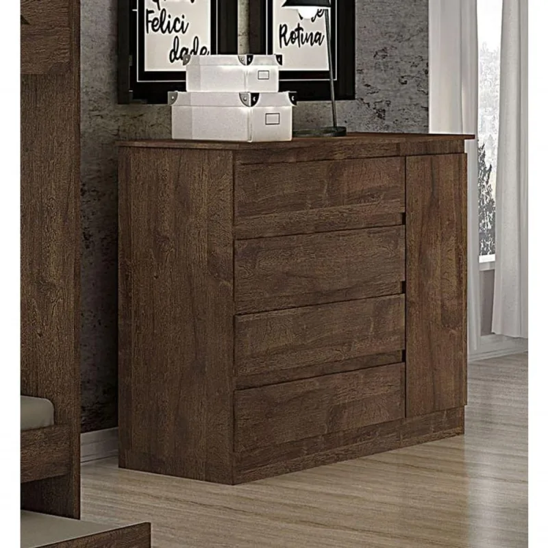 Cômoda Para Quarto Com Sapateira 4 Gavetas - 045-canion - Star Móveis - OUTRAS - Móveis