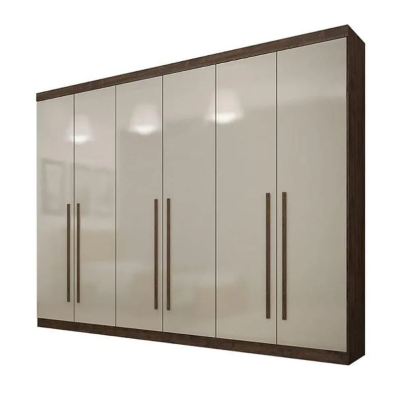 Guarda Roupa Casal 6 Portas 4 Gavetas - Uberaba-canion / Off White - Star Móveis - OUTRAS - Móveis