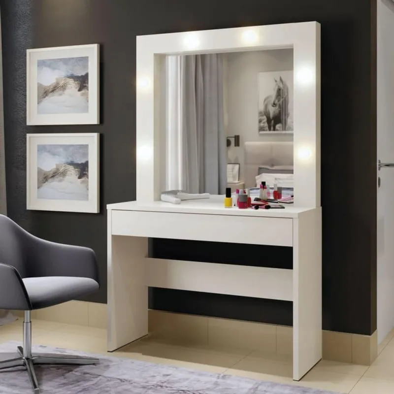 Camarim Com 1 Gaveta E Led - Romance-off White - Mavau - OUTRAS - Colchões