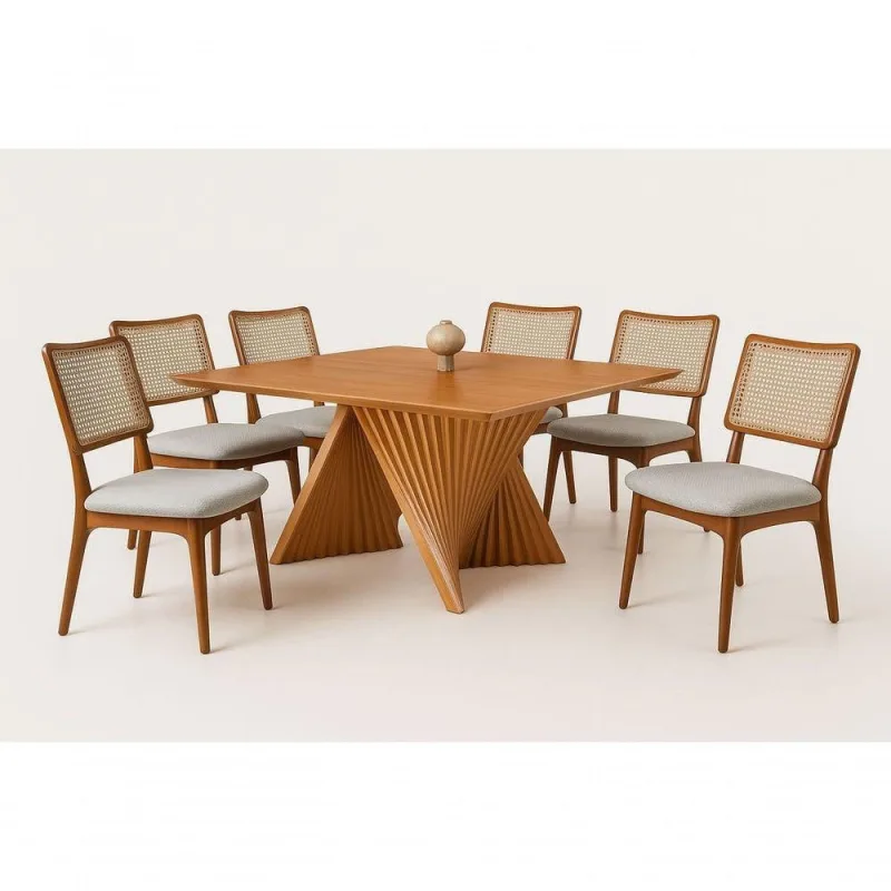 Sala De Jantar Maciça 6 Cad 1,50x1,50m - Vértice - Solare - OUTRAS - Móveis
