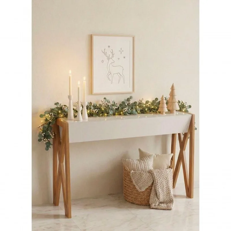 Aparador Decorativo Suiça Minimalista 140cm Branco Retangular para Sala de Estar Requinte - OUTRAS - Móveis