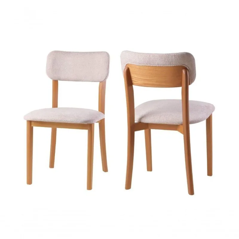 Cadeira Estofada Aurora Estrutura em Madeira Design Moderno para Sala de Jantar Requinte - OUTRAS - Móveis