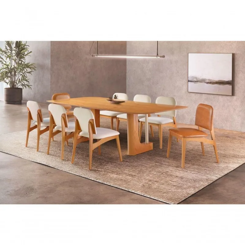 Sala De Jantar Moderna 8 Cadeiras - Sora - Requinte Salas - OUTRAS - Móveis