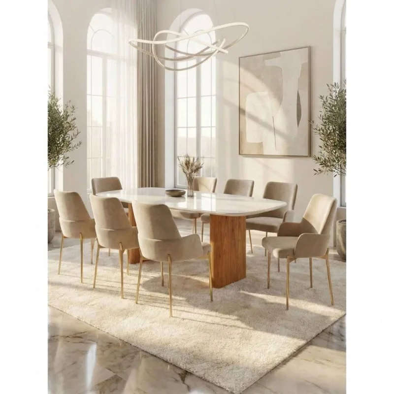 Sala De Jantar Moderna 8 Cadeiras - Cannes - Requinte Salas - OUTRAS - Móveis