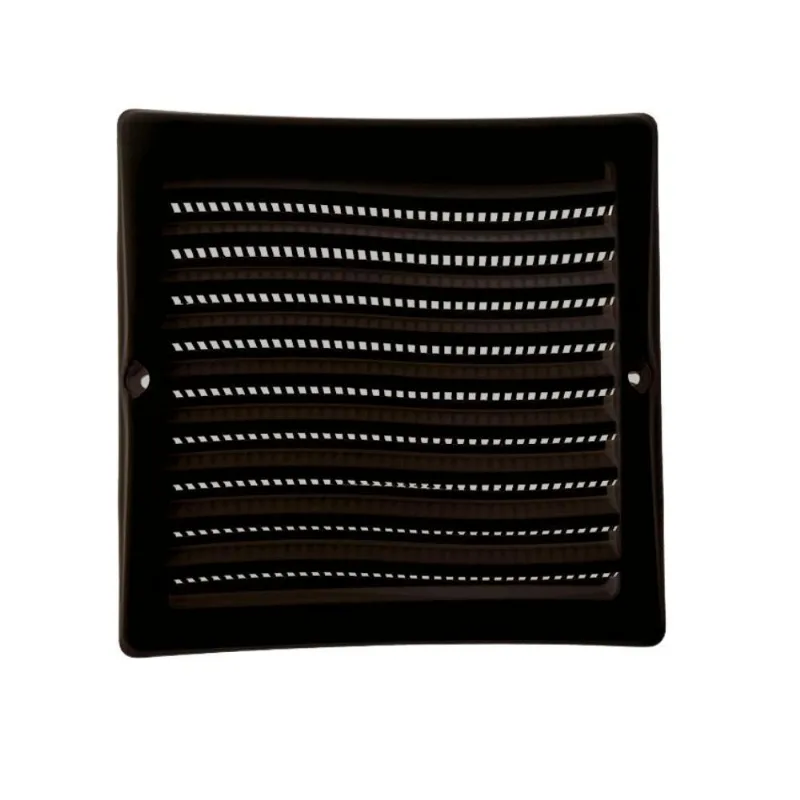 Grelha De Ventilação Quadrada Com Tela 150mm Preto
