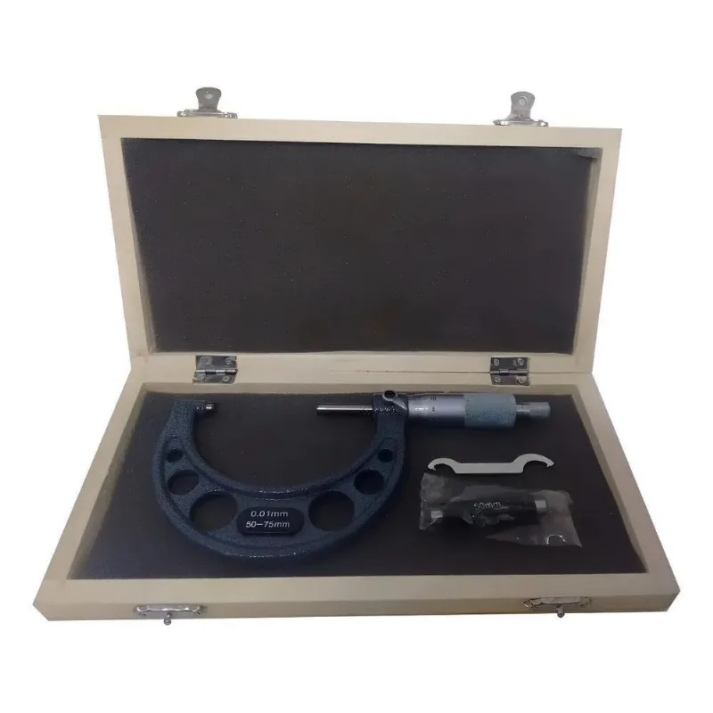 Micrômetro Externo De 50 A 75mm C Estojo Leitura De 0,01mm E