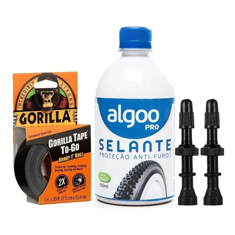 5x Kit Selante Tubeless Algoo 500ml + Fita Gorilla + Válvula