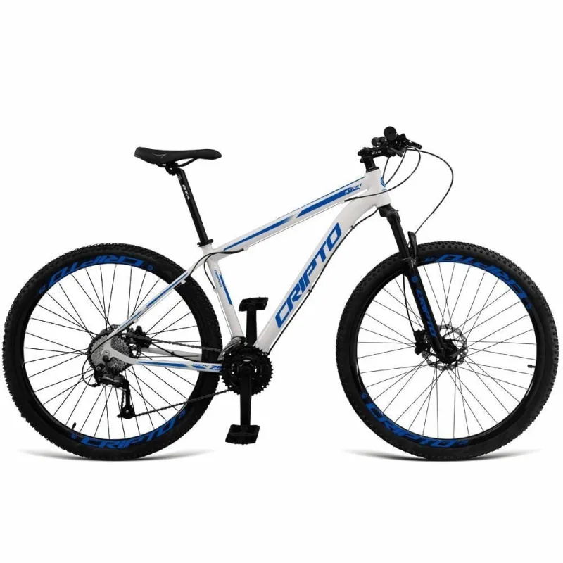 Bicicleta Cripto 24v Acera Mountain Bike Aro 29 Quadro Alumínio 24 Marchas Branco Azul - OUTRAS - Esporte E Lazer