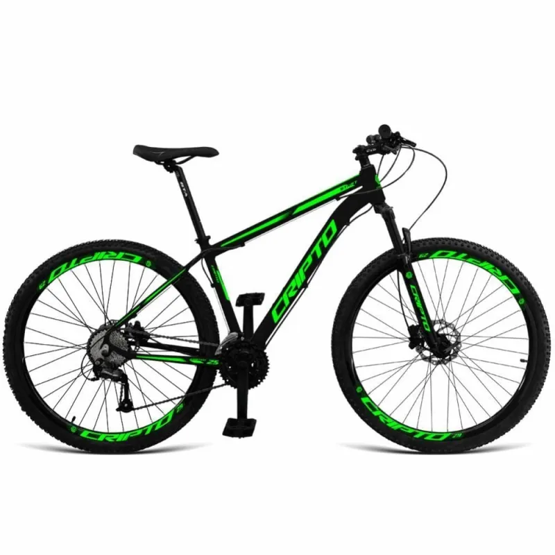 Bicicleta Cripto 24v Acera Mountain Bike Aro 29 Quadro Alumínio 24 Marchas Preto Verde - OUTRAS - Esporte E Lazer