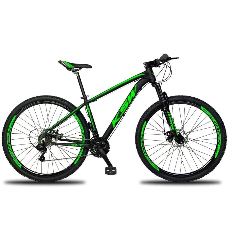Bicicleta Xlt Mountain Bike Aro 29 Alumínio 24 Marchas KSW Preto-verde - KSW