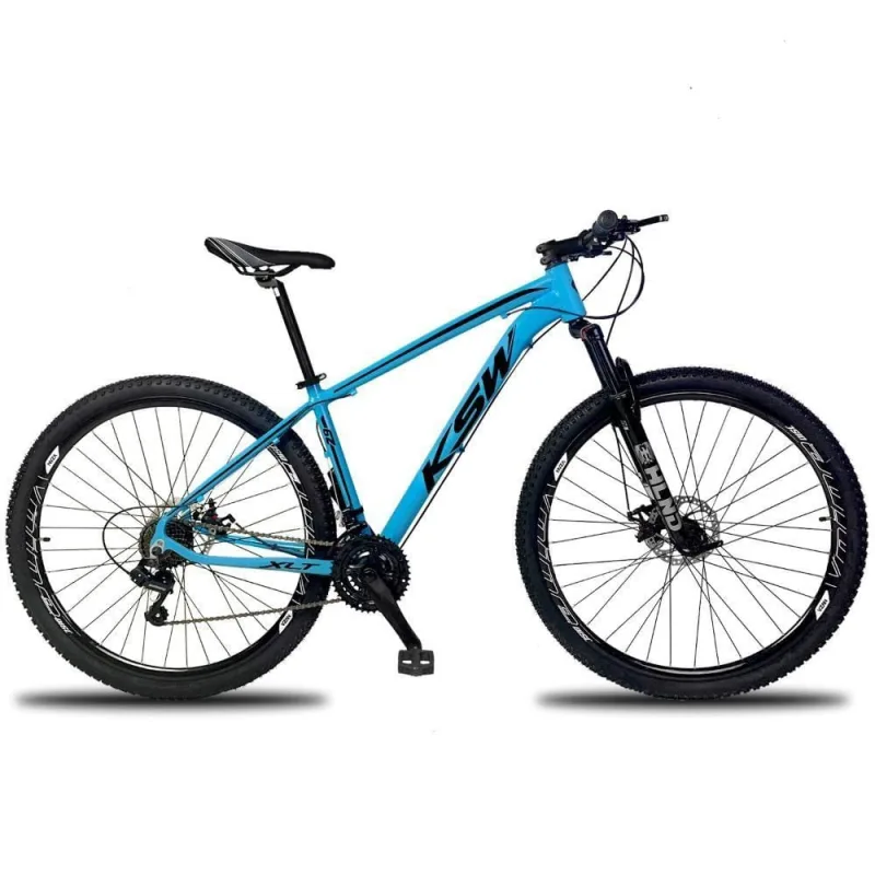 Bicicleta Aro 29 Ksw 24v Shimano Tx800 Quadro Alumínio 24 Marchas Azul Preto KSW - KSW - Esporte E Lazer