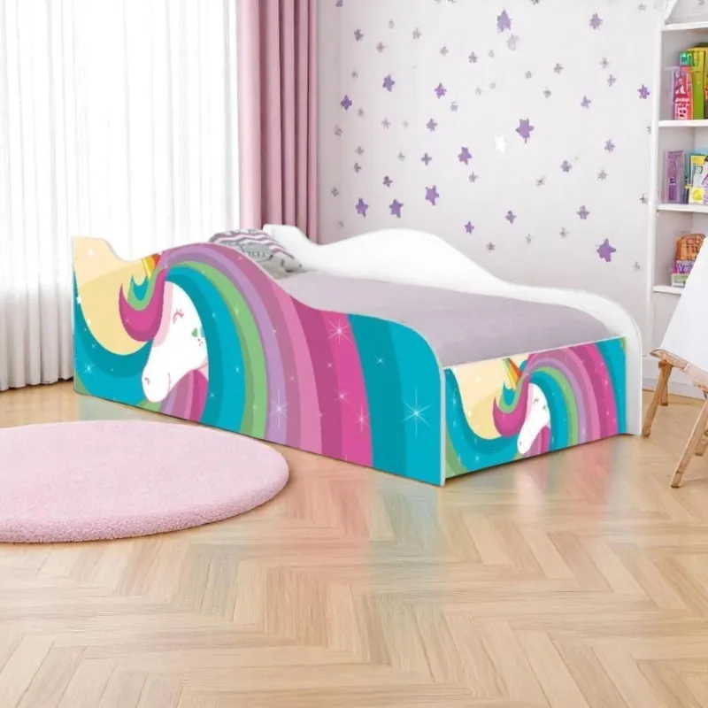 Cama Solteiro Glow Unicórnio Arco Solteiro Com Colchão