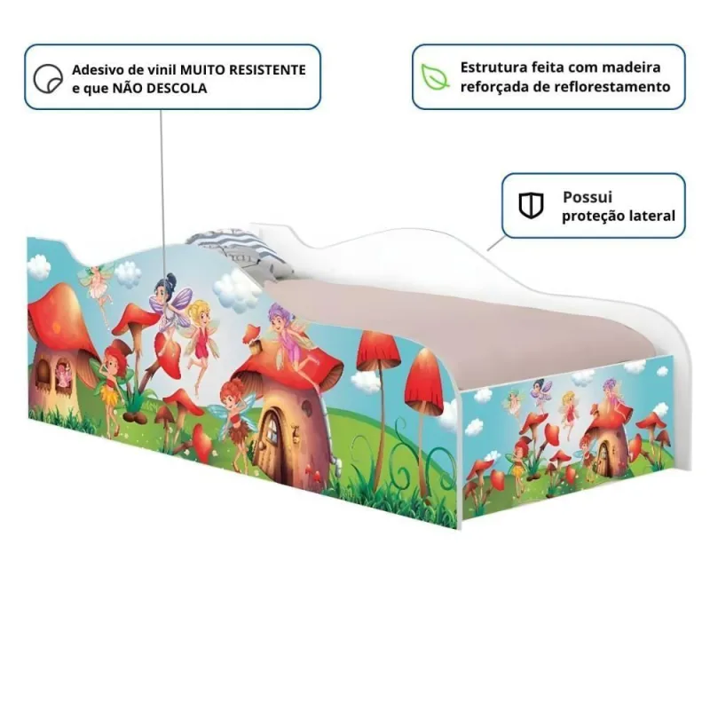 Cama Infantil Glow Fadinhas Meninas - Casah - Móveis