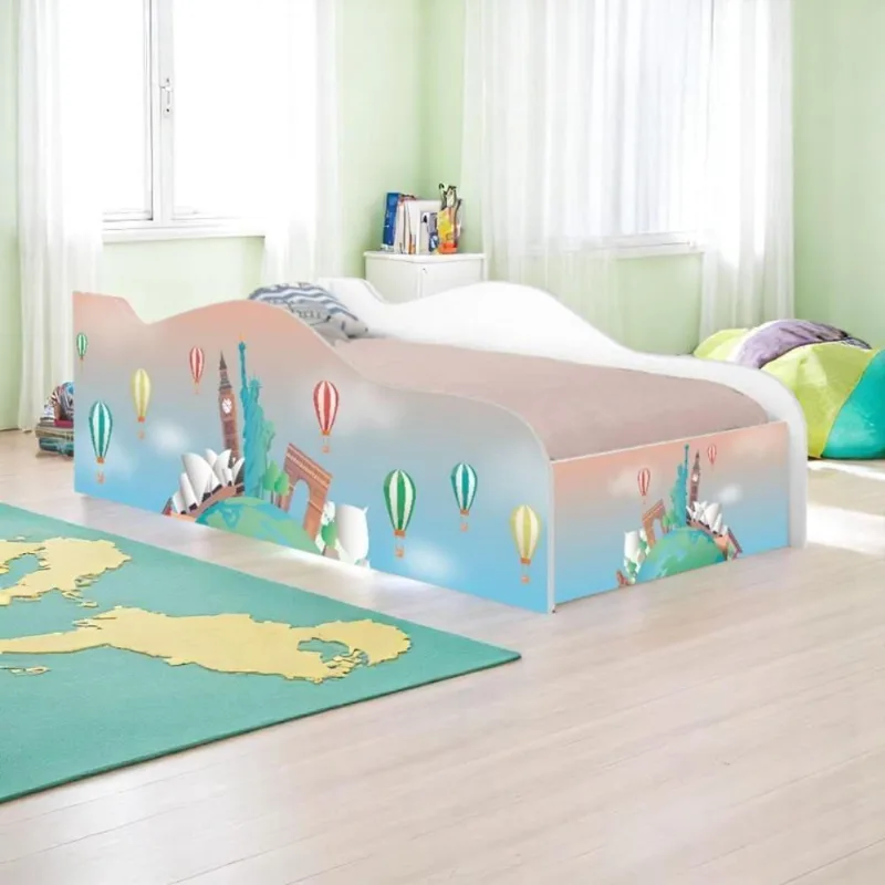 Cama Solteiro Glow Volta Ao Mundo Solteiro Com Colchão