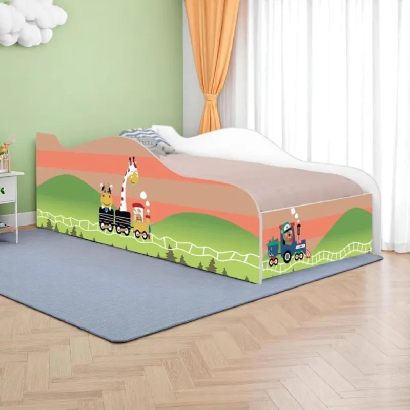 Cama Infantil Glow Trenzinho Com Colchão - Casah - Móveis