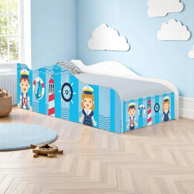 Cama Infantil Glow Capitão Marinhos Meninos Com Colchão
