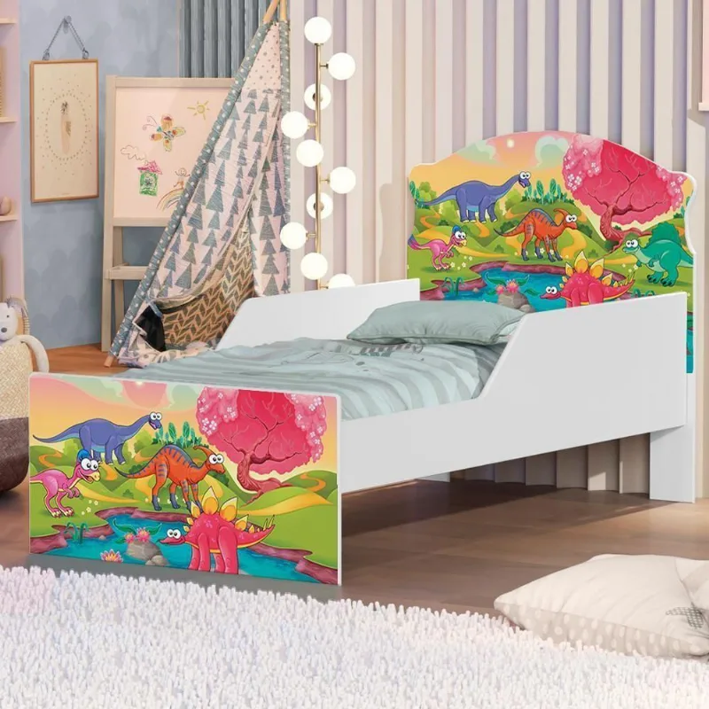 Mini Cama Planeta Dinossauro Com Colchão
