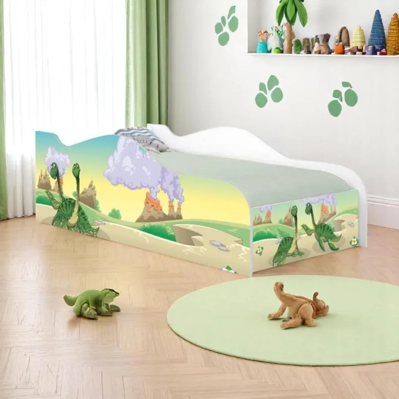 Cama Infantil Glow Dinossauro Irmãos com Colchão em MDF Branco Casah - Casah - Colchões