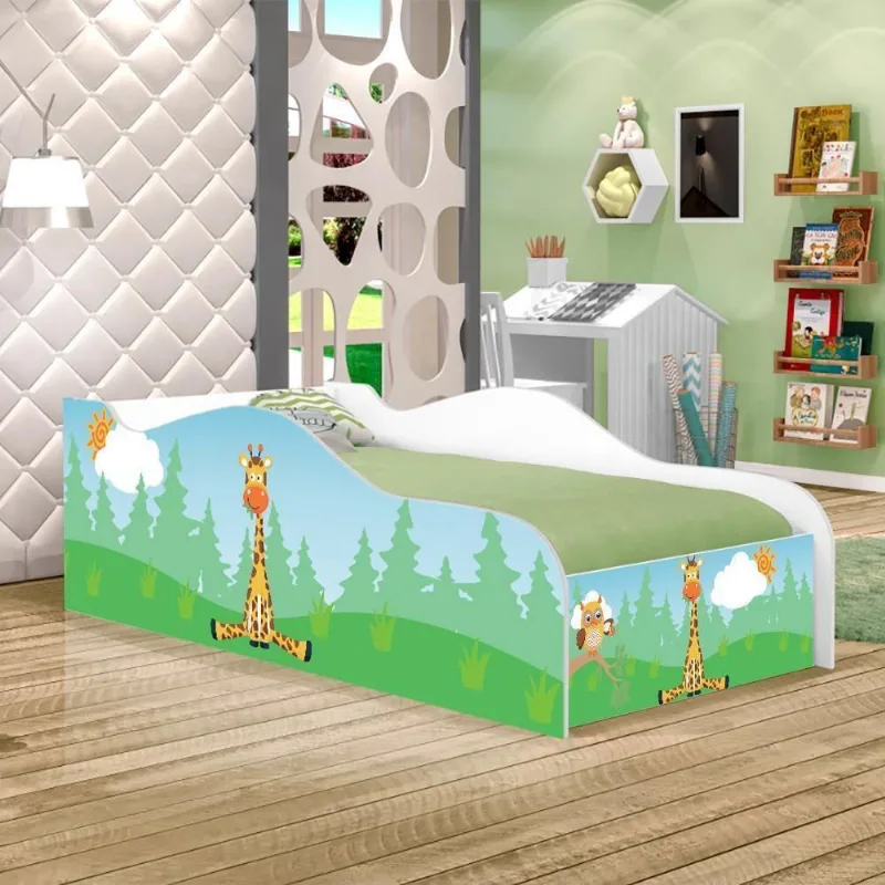 Mini Cama Fun Girafa E Coruja Infantil Com Colchão