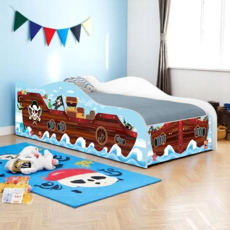 Cama Infantil Barco Pirata Kids com Colchão MDF Azul Casah - Casah - Agro