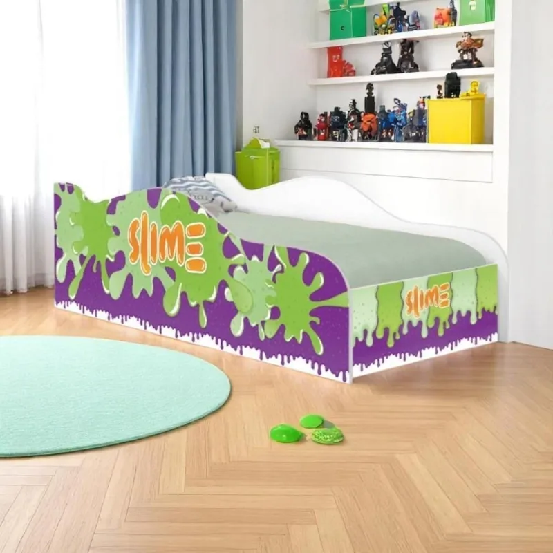 Cama Fun Slime Menino Solteiro Com Colchão