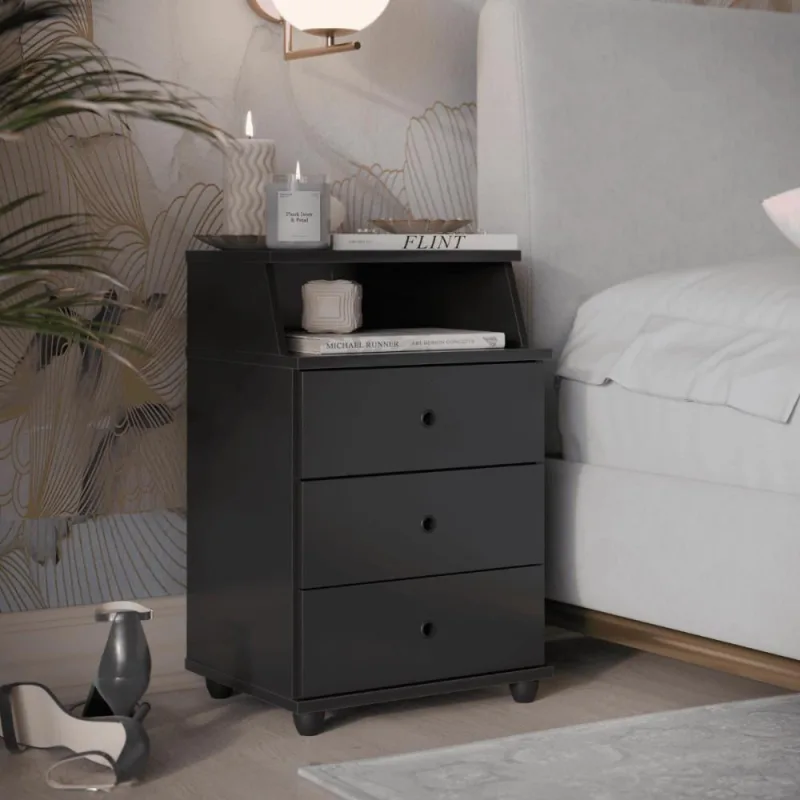 Mesa De Cabeceira Lux Preto - Casah - Colchões
