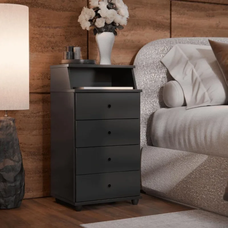 Mesa De Cabeceira Lux Ll Preto - Casah - Colchões