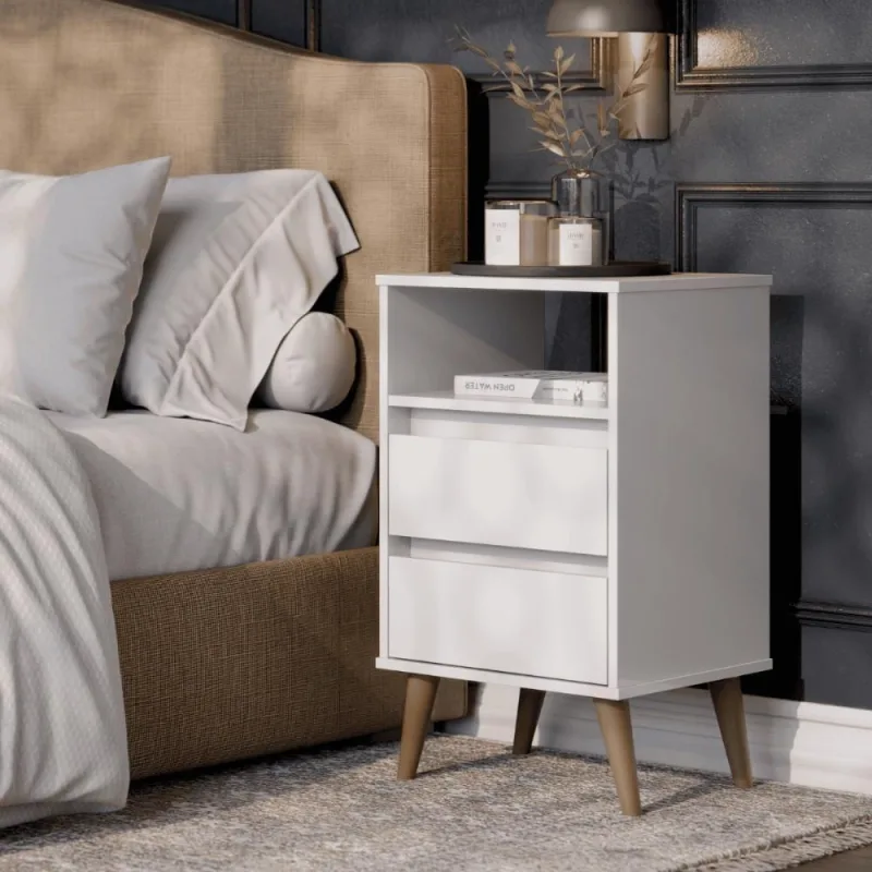 Mesa De Cabeceira Imola Branco - Casah - Colchões